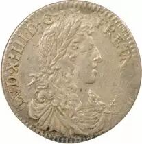 Louis XIV - 1/12 Silver Ecu with Long Wick - 1659 & Aix