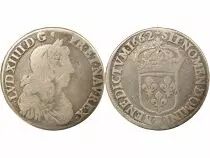 Louis XIV - 1/2 Silver Ecu with Juvenile Bust - 1662 B Rouen