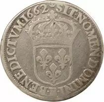Louis XIV - 1/2 Silver Ecu with Juvenile Bust - 1662 B Rouen