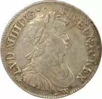 Louis XIV - 1/2 Silver Ecu with Long Wick - 1653 E Tours