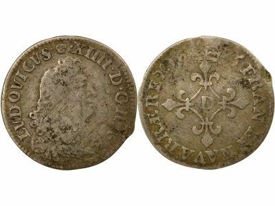 Louis XIV - 4 Silver Sols of the Contractors - 1675 D Vimy