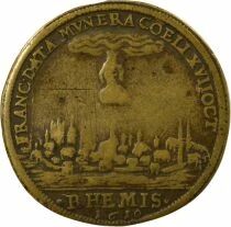 Louis XIV - Brass Token, Coronation at Reims - 1610 Nuremberg