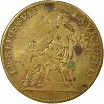 Louis XIV - Brass Token, Peace of Ratisbonne, 1684 / 1690 Nuremberg
