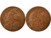 Louis XIV - Copper Token, Truce of Ratisbon - Nuremberg