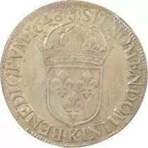 Louis XIV - Silver Ecu with Long Wick - 1648 K Bordeaux
