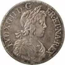Louis XIV - Silver Ecu with Long Wick - 1649 K Bordeaux