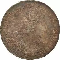 Louis XIV - Silver Ecu with Palms -1693 T Nantes, reformed