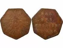 Louis XIV, Ball of the King\'s Comedians - Copper Token - 1716