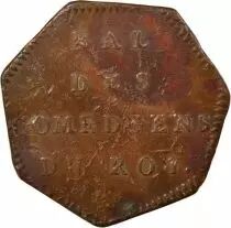 Louis XIV, Ball of the King\'s Comedians - Copper Token - 1716