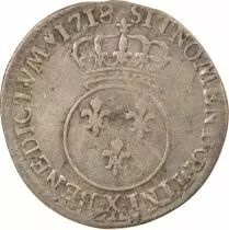 Louis XV - 1/10 Silver Ecu Vertugadin, reformed - 1718 X Amiens