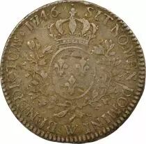 Louis XV - 1/2 Silver Ecu, with Headband - 1746 W Lille
