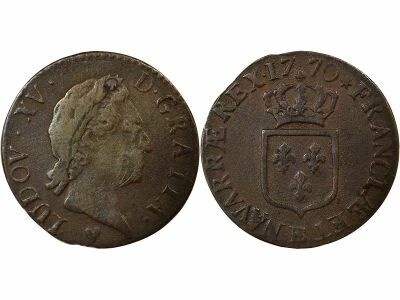 Louis XV - 1/2 Sol, with Old Head - 1770 BB Strasbourg
