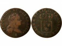 Louis XV - 1/2 Sol with Juvenile Bust - 1720 S Reims