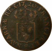 Louis XV - 1/2 Sol with Juvenile Bust - 1720 S Reims