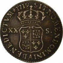 Louis XV - 20 Sols of France-Navarre - 1719 A Paris