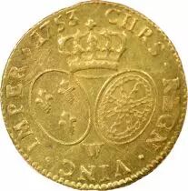 Louis XV - Gold Louis, with Headband - 1753 W Lille