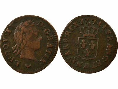 Louis XV - Liard with Old Head - 1774 AA Metz