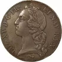 Louis XV - Silver Ecu, with Headband - 1740 A Paris