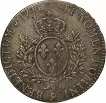 Louis XV - Silver Ecu, with Headband - 1741 9 Rennes