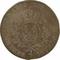 Louis XV - Silver Ecu, with Headband - 1743 T Nantes