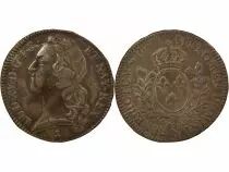 Louis XV - Silver Ecu, with Headband - 1747 N Montpellier