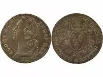 Louis XV - Silver Ecu, with Headband - 1748 N Montpellier