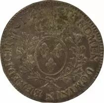 Louis XV - Silver Ecu, with Headband - 1748 N Montpellier