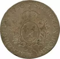 Louis XV - Silver Ecu, with Headband - 1750 T Nantes
