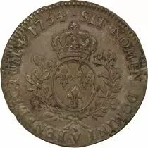Louis XV - Silver Ecu, with Headband - 1754 V Troyes
