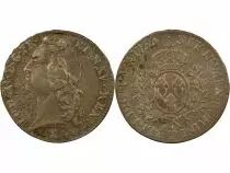 Louis XV - Silver Ecu, with Headband - 1755 T Nantes