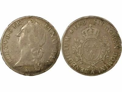 Louis XV - Silver Ecu, with Headband - 1759 A Paris