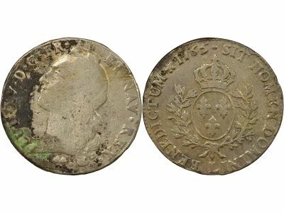 Louis XV - Silver Ecu, with Headband - 1765 L Bayonne, Treasure Trove of the Sauvionni�res