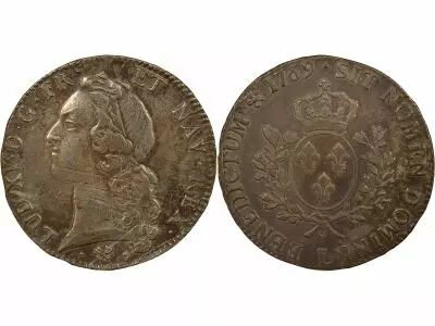 Louis XV - Silver Ecu, with Headband - 1769 L Bayonne
