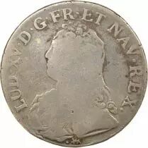 Louis XV - Silver Ecu with Dressed up Bust - 1727 H La Rochelle