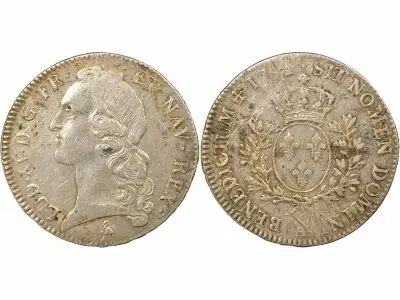 Louis XV - Silver Ecu with Headband - 1764 A Paris