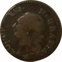 Louis XVI - 1/2 Sol, with Shield - 1791 B Rouen