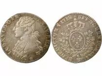 Louis XVI - 1/5 Silver Ecu, with Dressed up Bust - 1788 W Lille