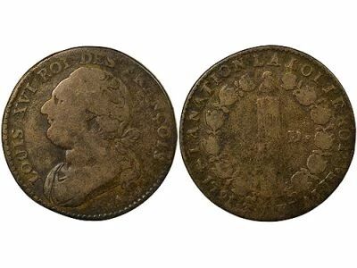 Louis XVI - 12 Deniers with Fasces - 1791 A Paris (Convent of the Barnabites)
