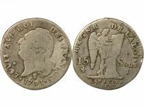 Louis XVI - 15 Silver Sols, with Genius - 1791 I Limoges