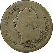 Louis XVI - 30 Sols Argent, with Genius - 1792 W Lille