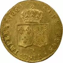 Louis XVI - Double Gold Louis, Bare Head - 1786 N Montpellier