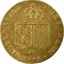 Louis XVI - Double Gold Louis, Bare Head - 1787 D Lyon