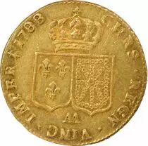 Louis XVI - Double Gold Louis, Bare Head - 1788 AA Metz