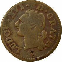 Louis XVI - Liard with Shield - 1784 T Nantes