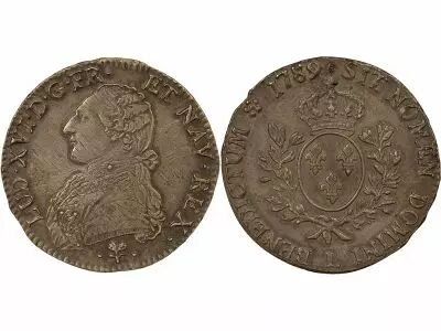 Louis XVI - Silver Ecu, dressed up Bust - 1789 L Bayonne
