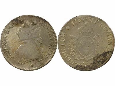 Louis XVI - Silver Ecu, with Dressed up Bust - 1784 M Toulouse, Treasure Trove of the Sauvionni�res