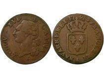 Louis XVI - Sol, with Shield - 1791 A Paris