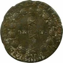 Louis XVI, Constitution - 12 Deniers with Fasces - 1792 T Nantes
