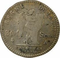 Louis XVI, Constitution - 15 Sols Ecu, with Genius - 1792 A Paris