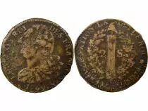 Louis XVI, Constitution - 2 Sols with Fasces - 1792 N Montpellier